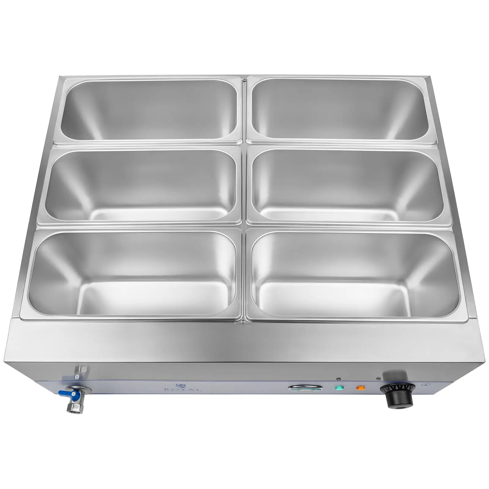 Bain-Marie - 2,000 W - 6 x 1/3 GN containers - with drain tap