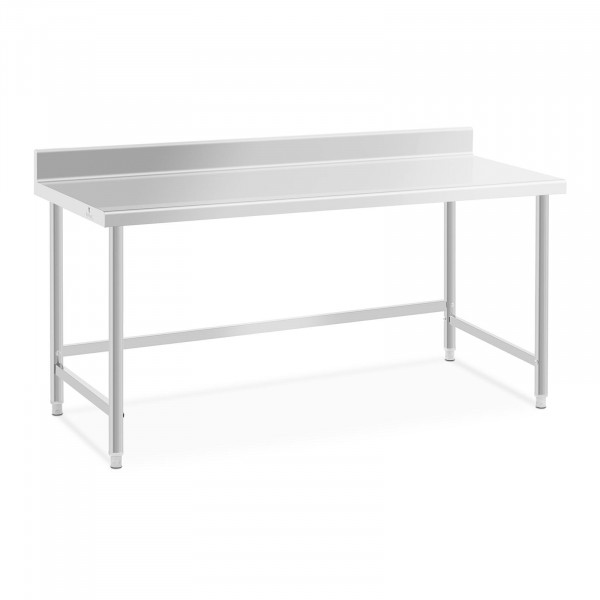 Stainless Steel Work Table - 180 x 70 cm - upstand - 96 kg bearing capacity - Royal Catering