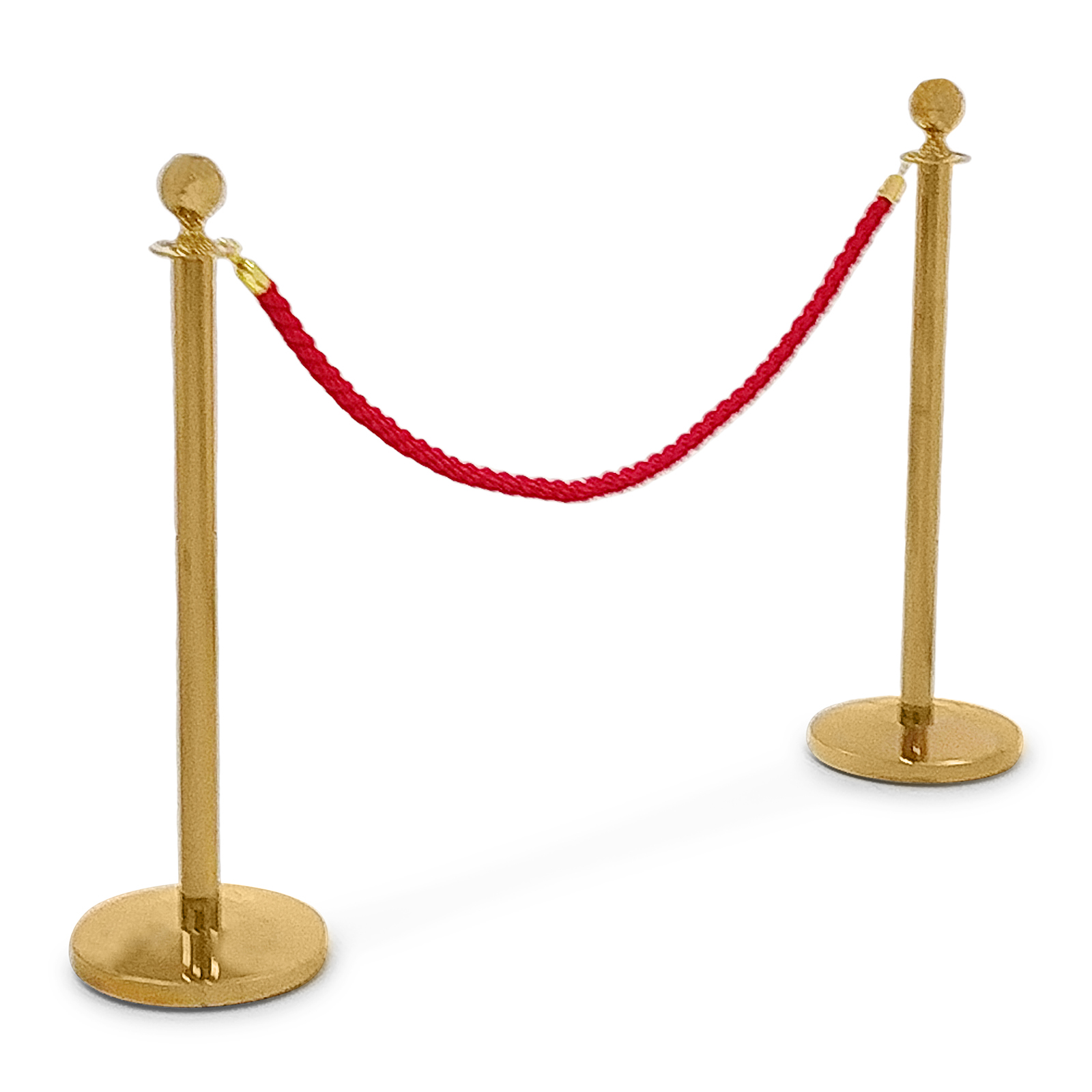 2 Barrier Posts - with barrier rope - 150 cm - titanium coloured