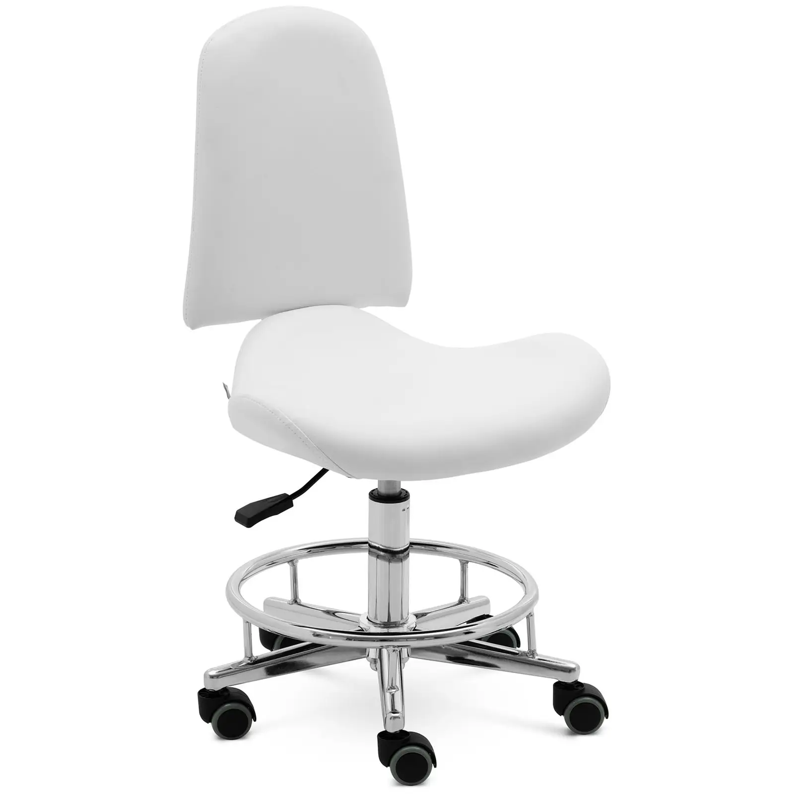 Stool Chair With Back - 44 - 58 cm - 150 kg - white