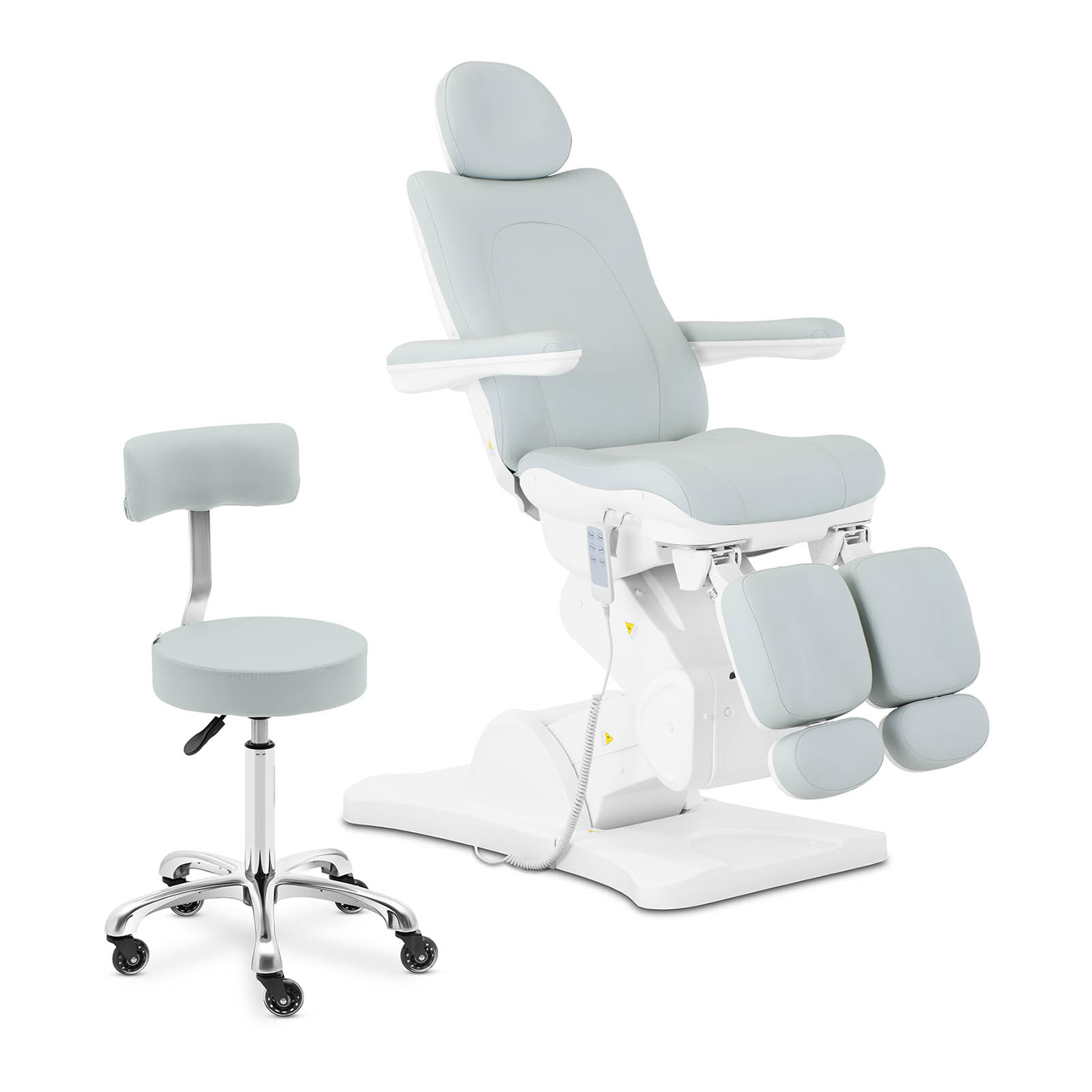 Pedicure Chair & Roller Stool with Backrest - Pistachio