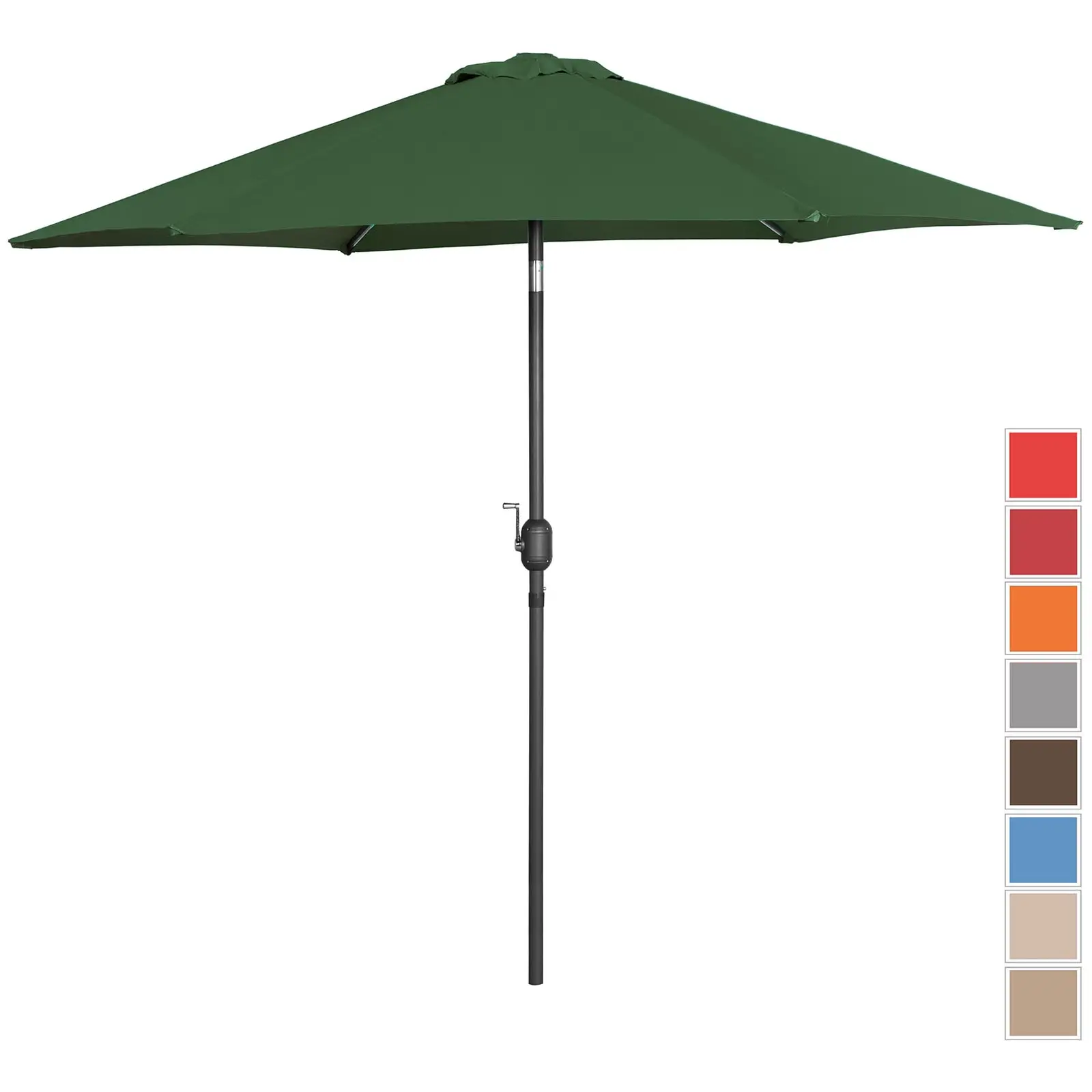 Large Outdoor Umbrella - green - hexagonal - Ø 300 cm - tiltable