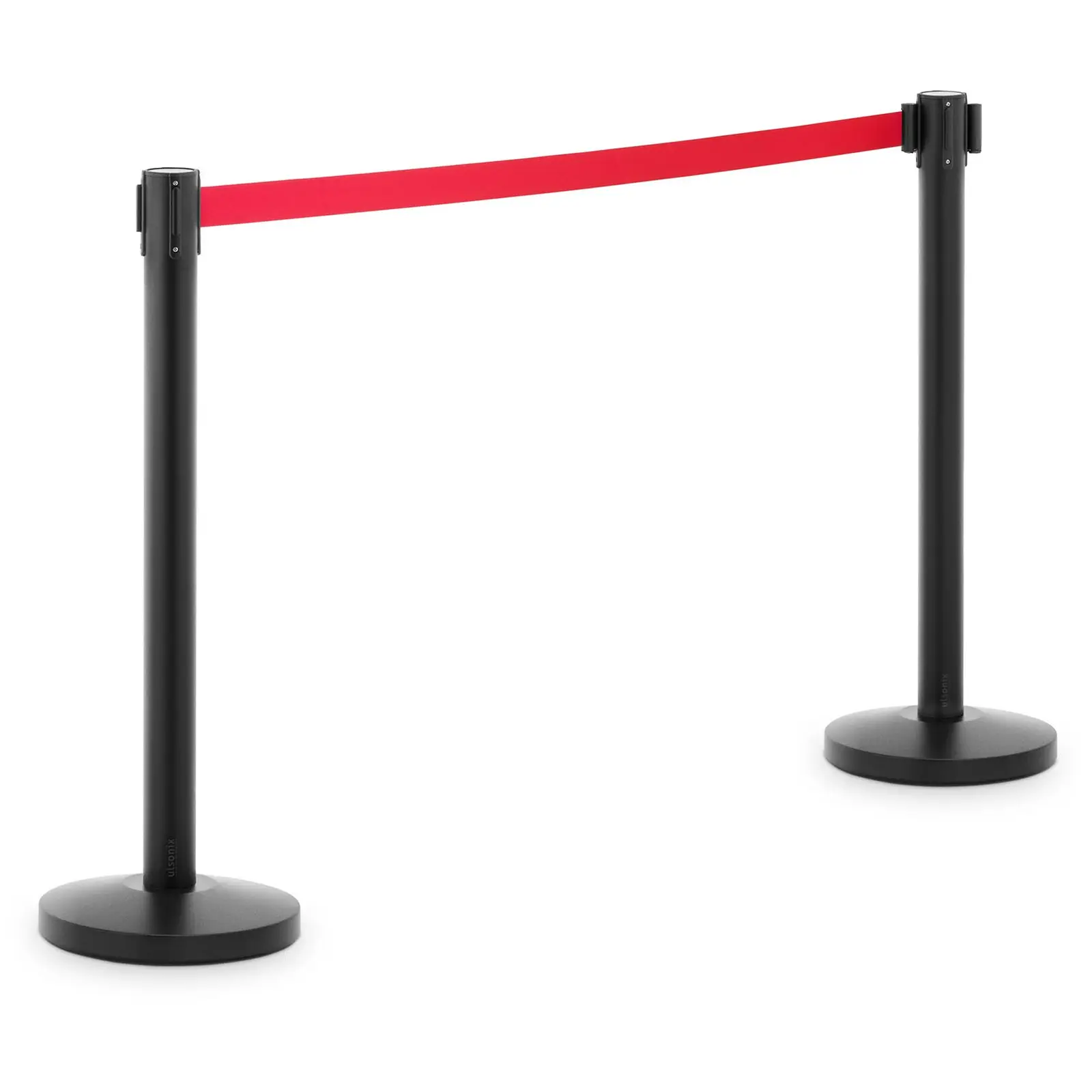 2 Barrier Posts - with strap - 200 cm - iron black coated