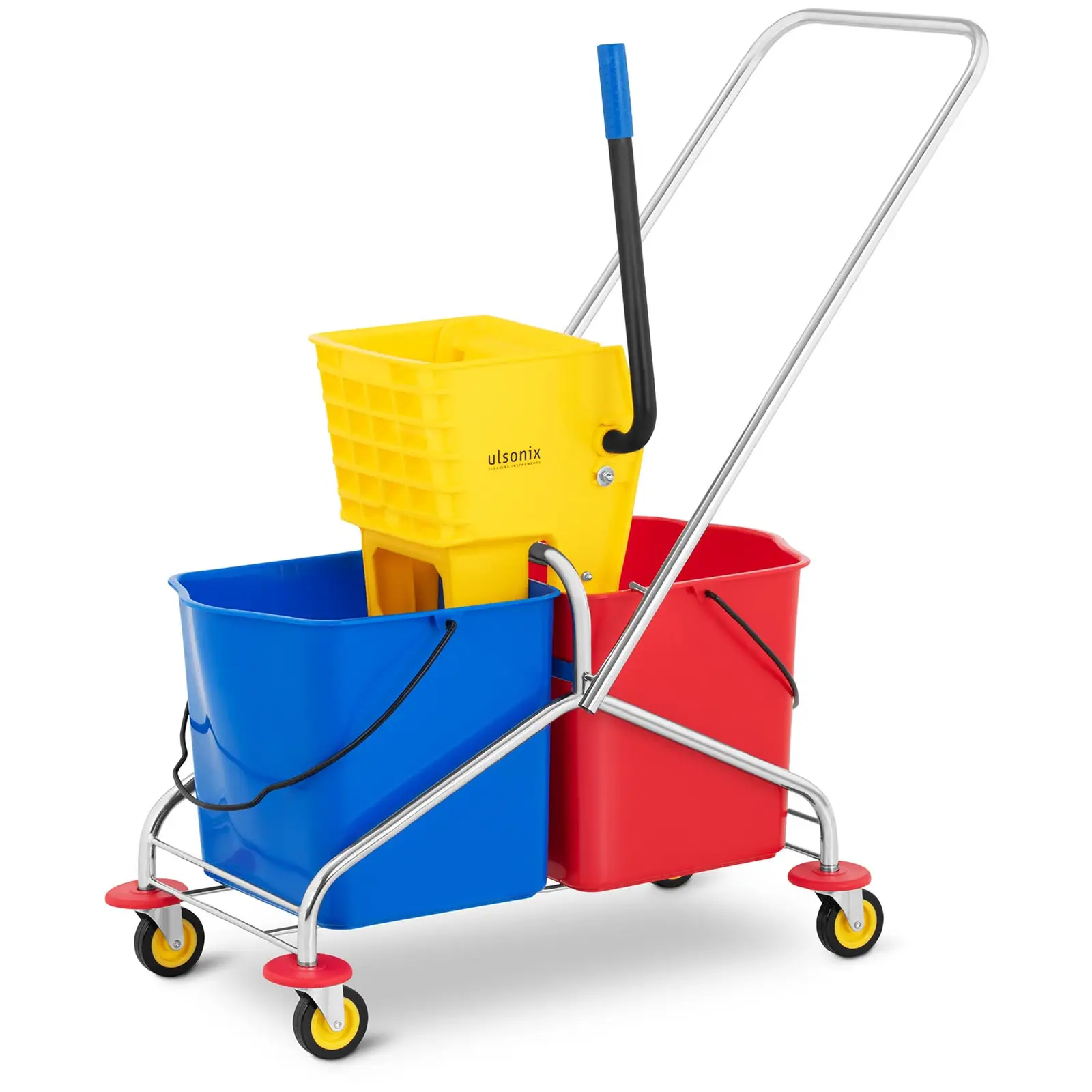 Cleaning trolley - with wringer - 2 buckets - 48 L