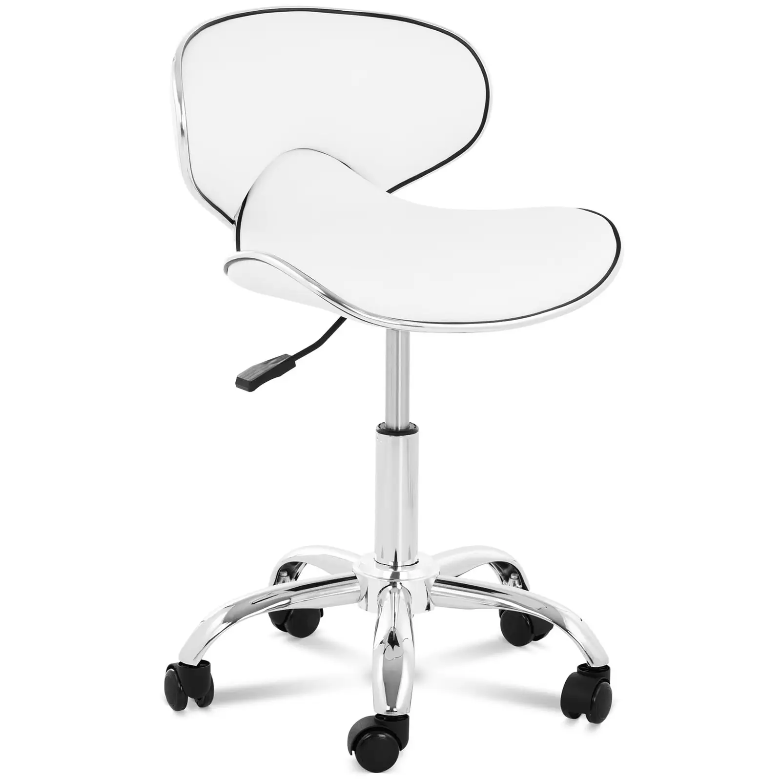 Stool Chair with Back  - Seat Height 48 - 62Cm / Height 68 - 82Cm mm - 150 kg - White