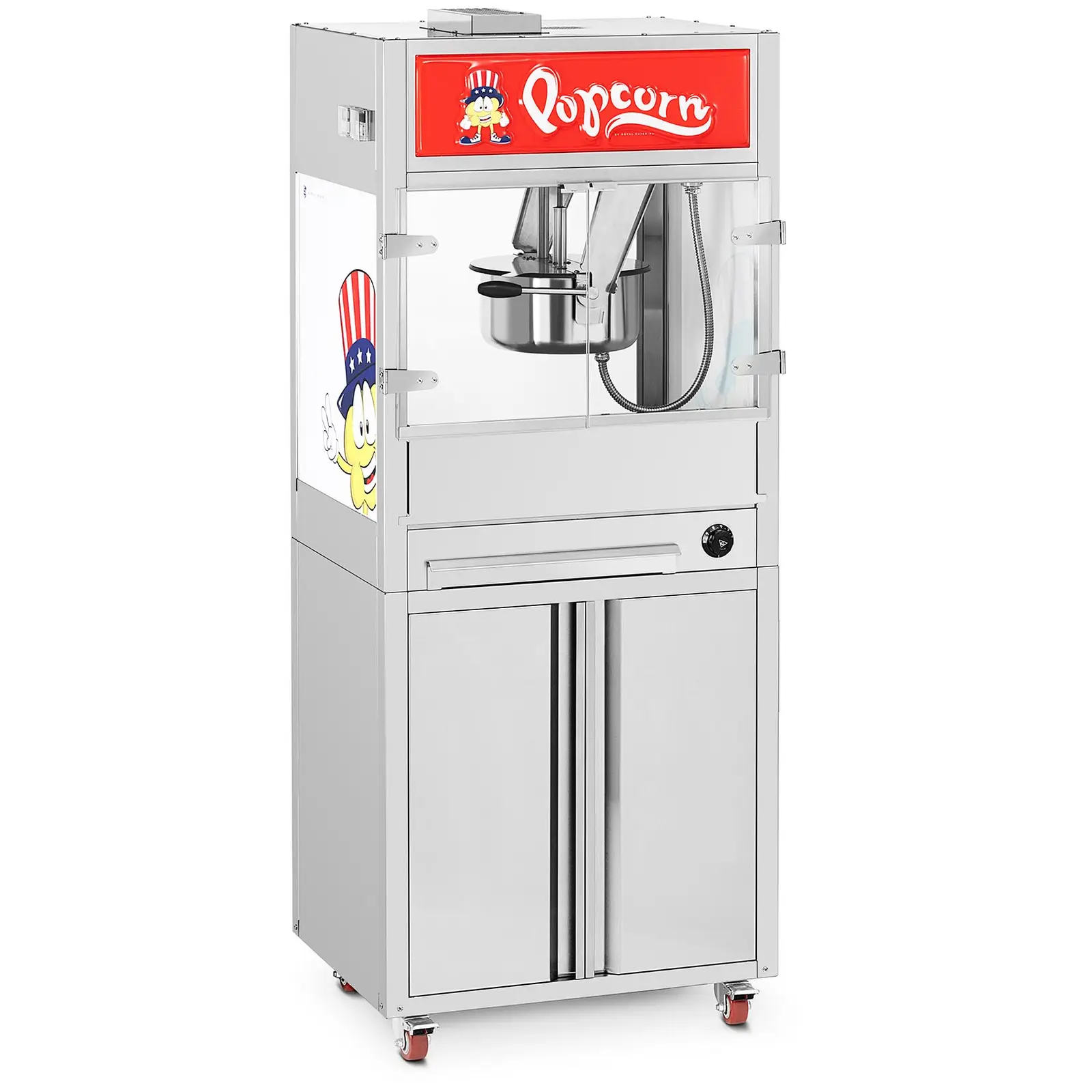 Popcorn Machine - with base cabinet on wheels - Royal Catering - medium