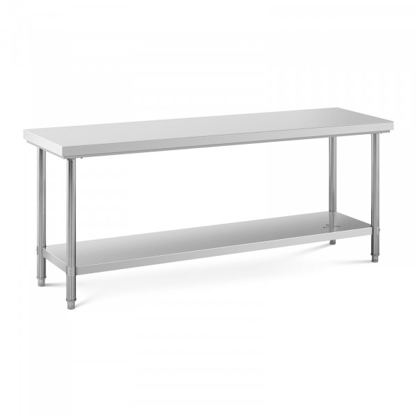 Stainless Steel Work Table - 200 x 60 cm - 240 kg load capacity - Royal Catering