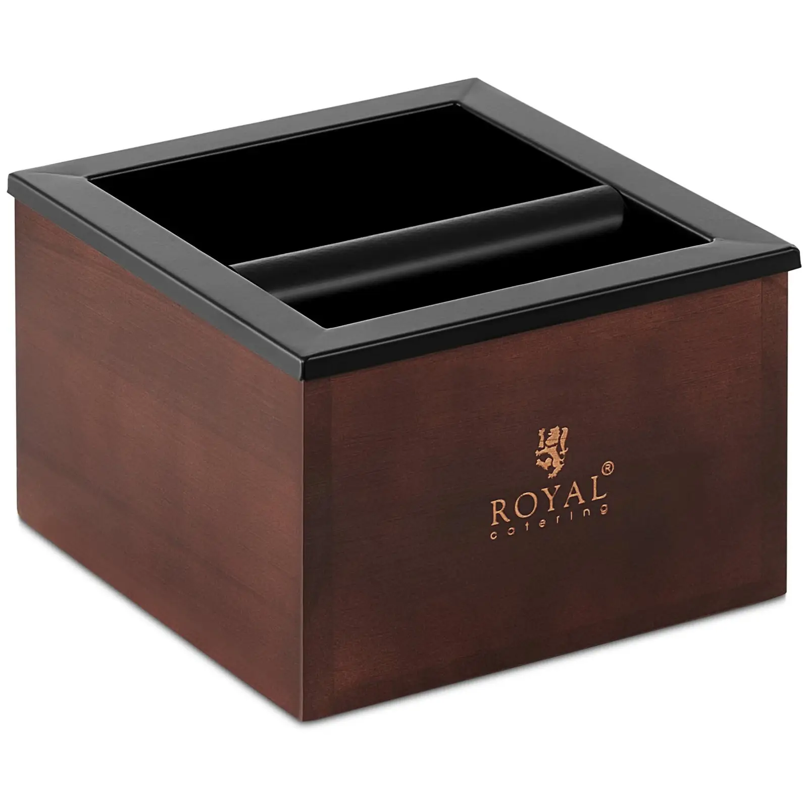 Coffee Knock Box - Stainless steel / wood - 3.1 L - with knock bar - Royal Catering