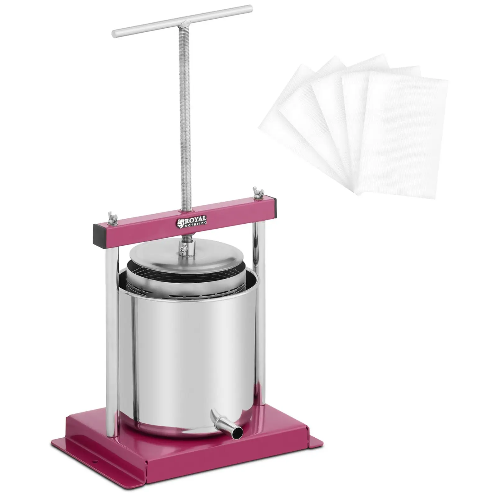 Juice Press - stainless steel/iron - 5 l - incl. 5 muslin cloths - Royal Catering