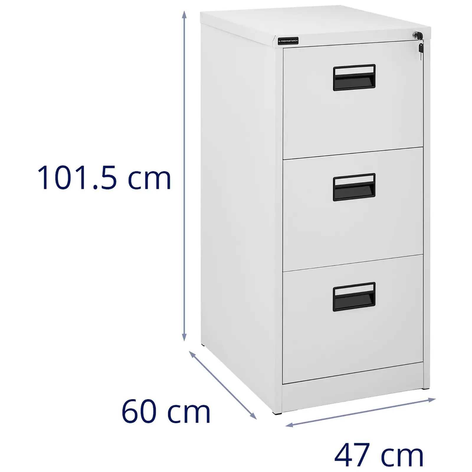 Metal File Cabinet - 3 drawers - 125 kg