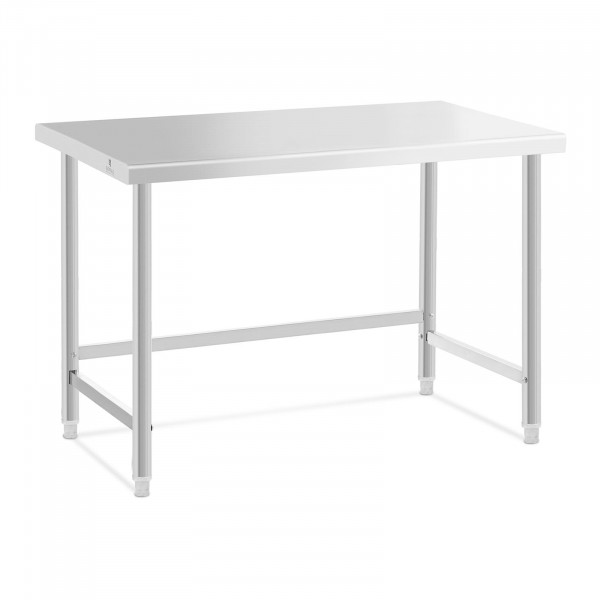 Stainless steel table - 120 x 70 cm - 93 kg load capacity - Royal Catering