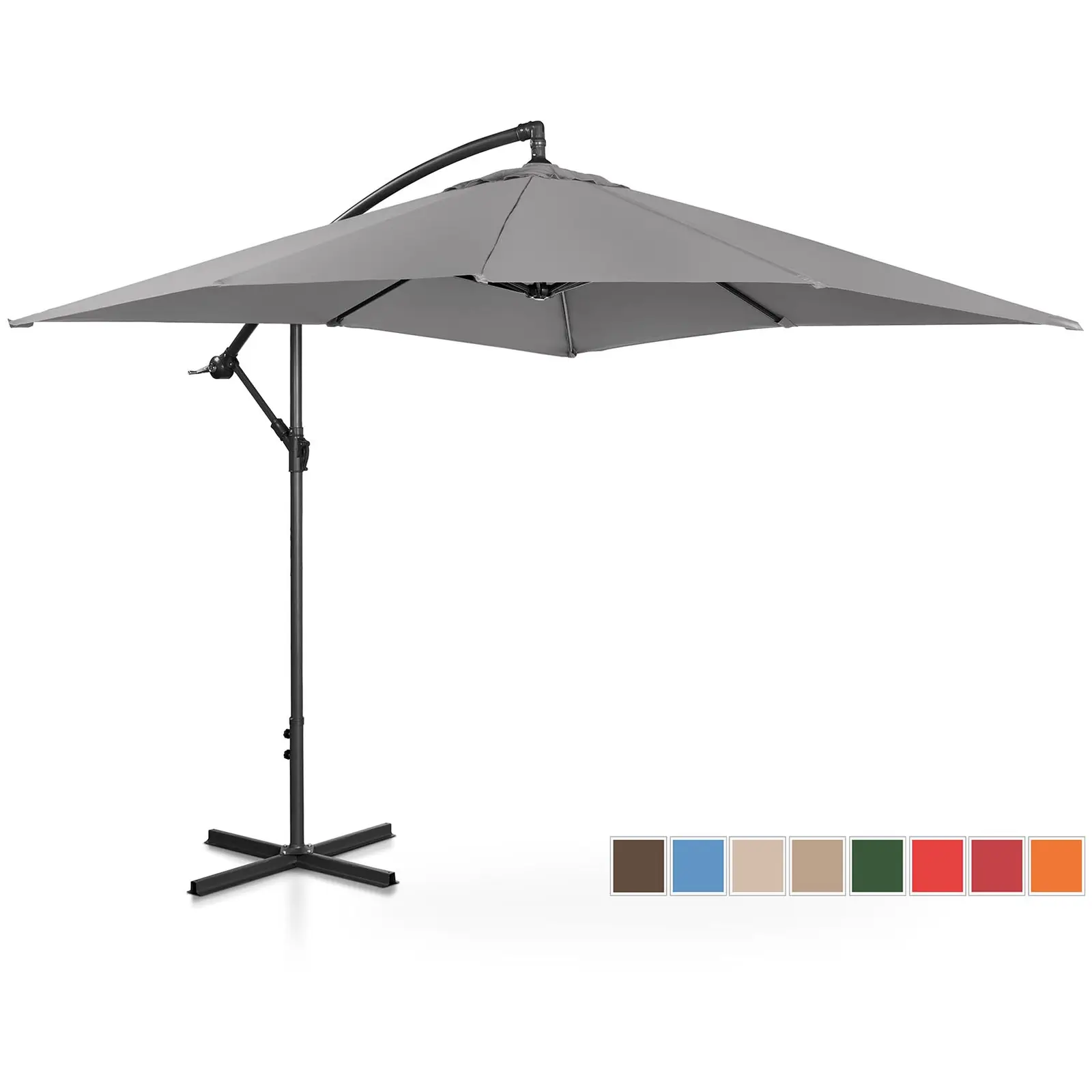 Garden umbrella - dark grey - square - 250 x 250 cm - tiltable