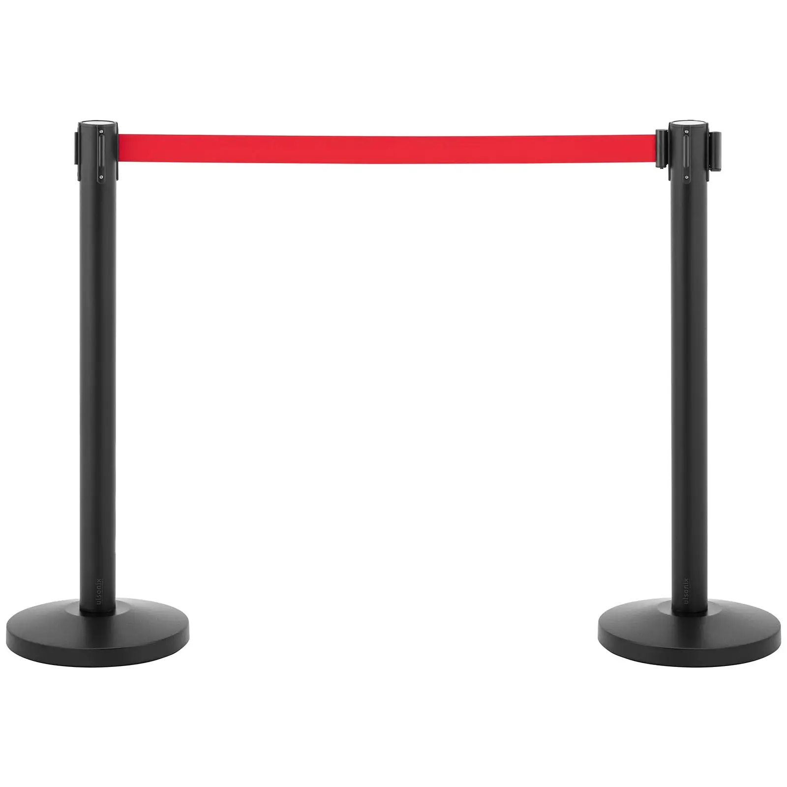 2 Barrier Posts - with strap - 200 cm - iron black coated