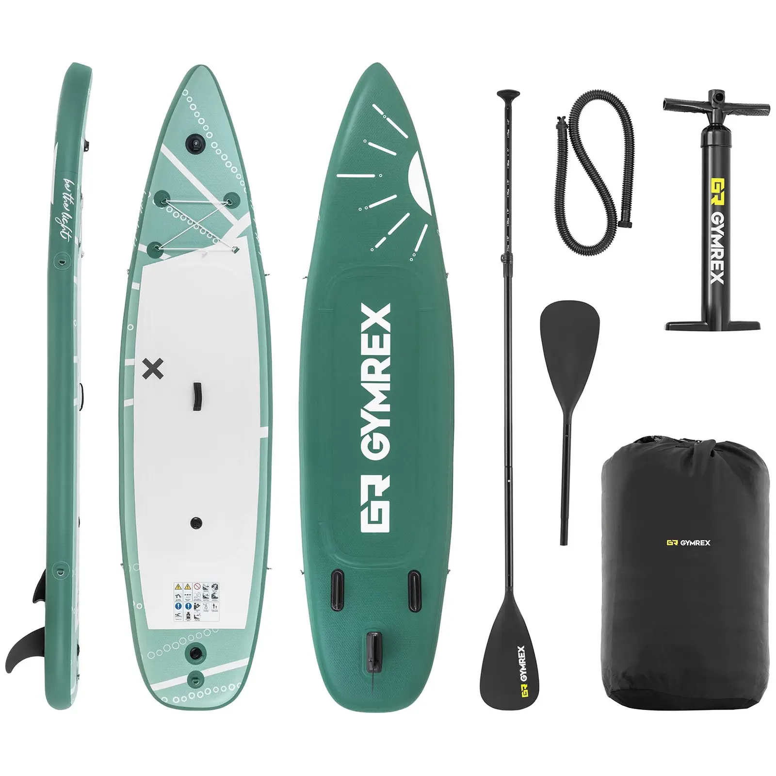 Inflatable paddle board - inflatable - 125 kg - green - double chamber - 329 x 78 x 38.5 cm