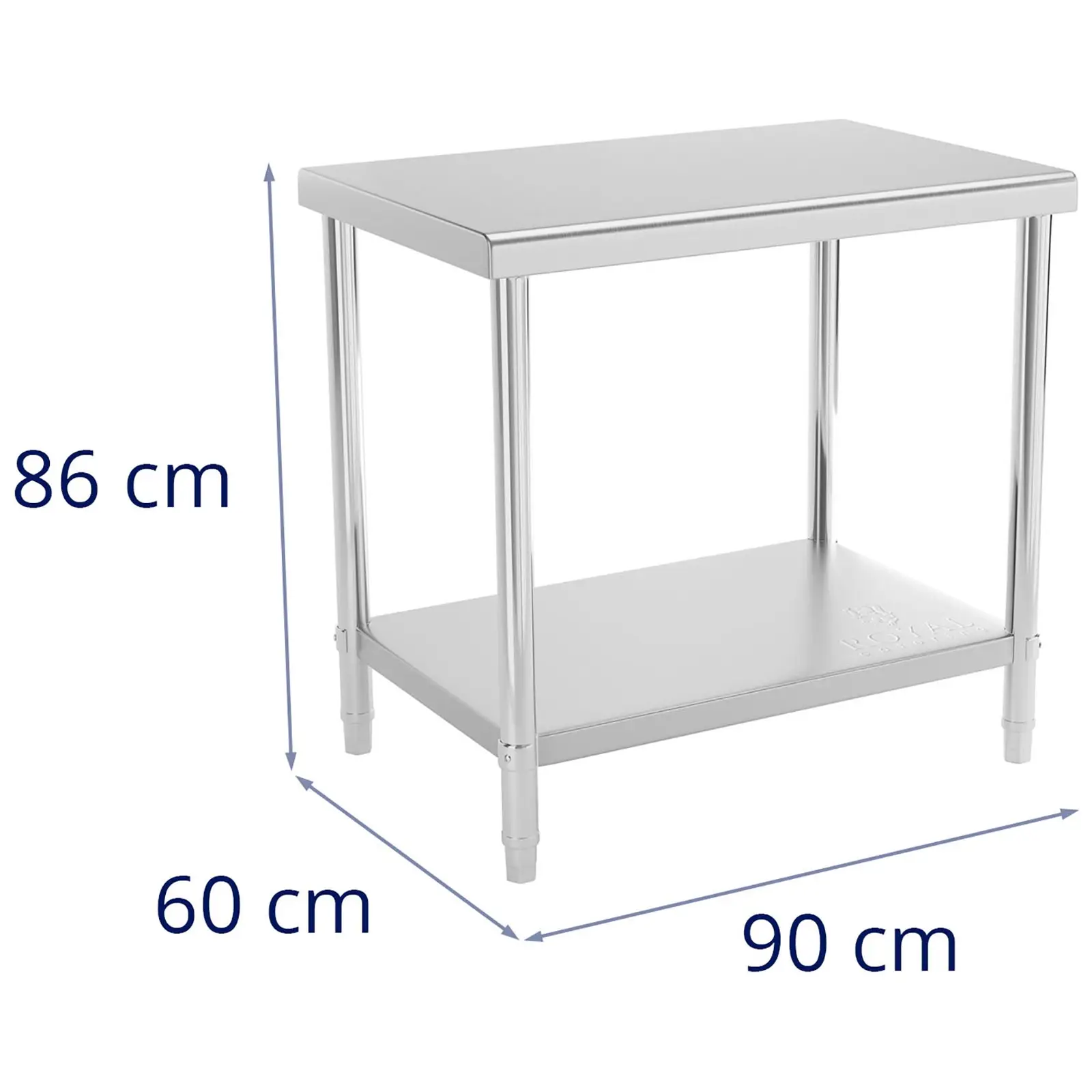 Stainless Steel Work Table - 90 x 60 cm - 210 kg load capacity
