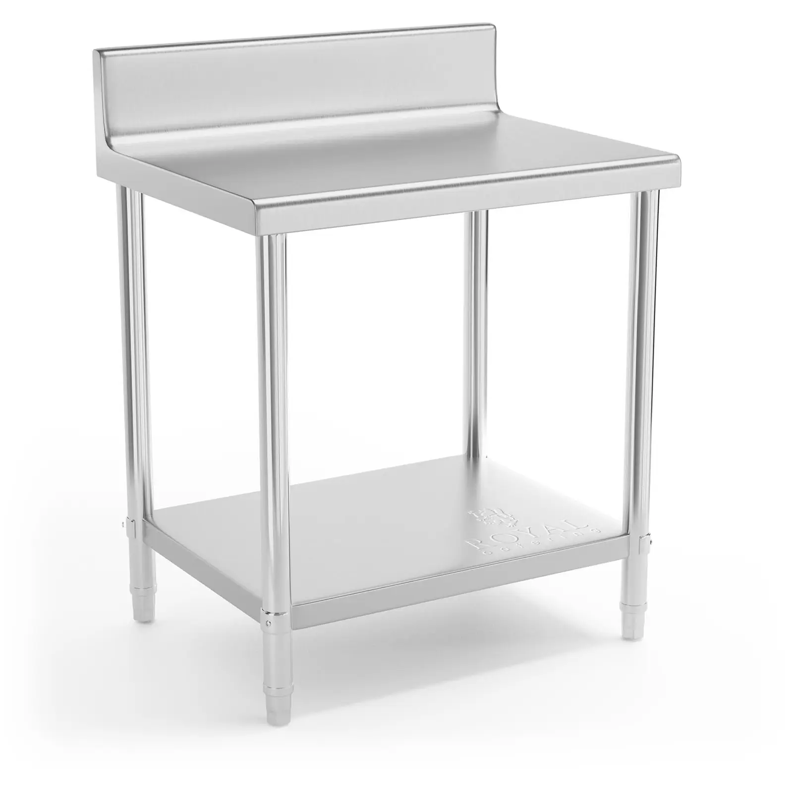 Stainless Steel Work Table - 80 x 60 cm - upstand - 190 kg load capacity
