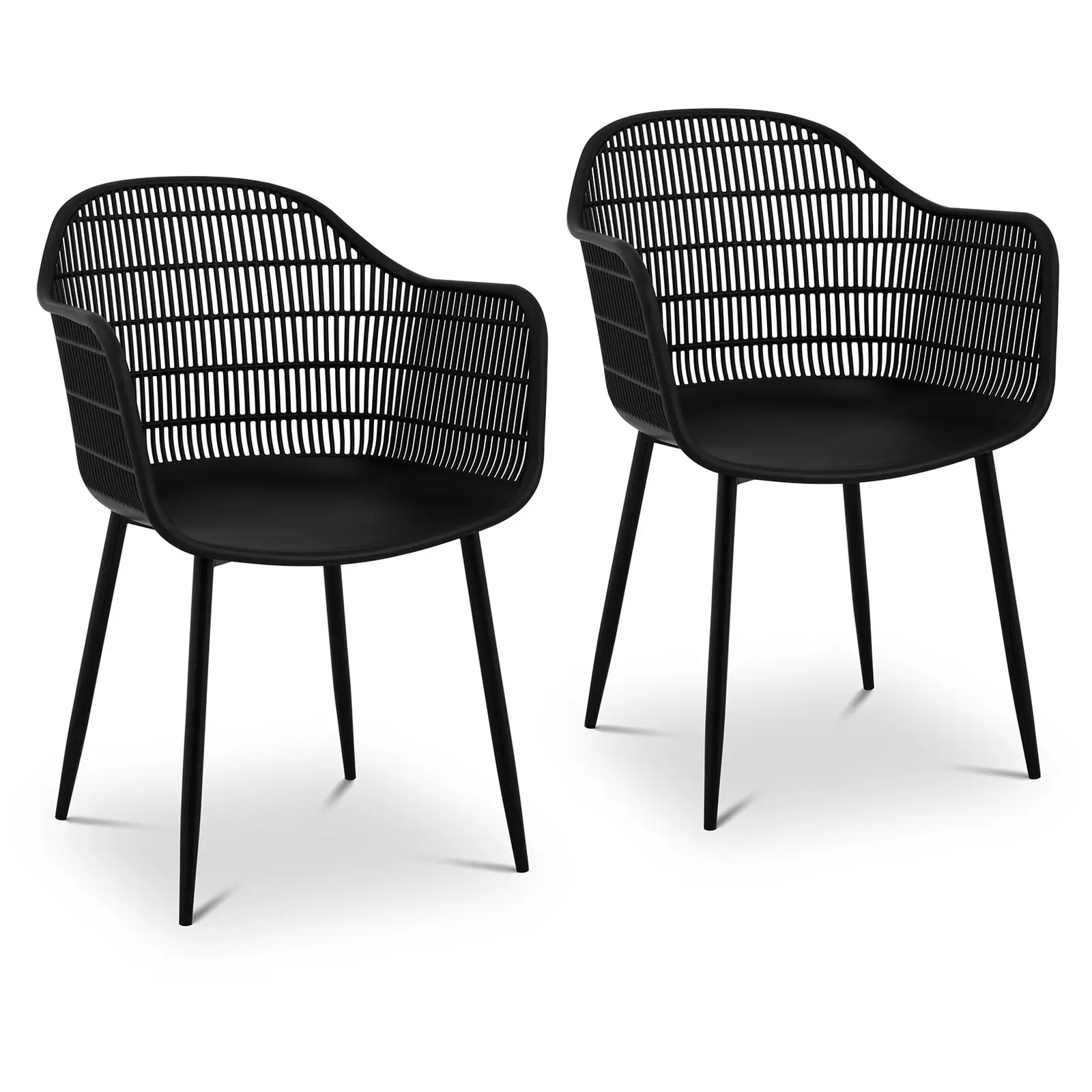 Chair - set of 2 - up to 150 kg - seat 45 x 44 cm - black