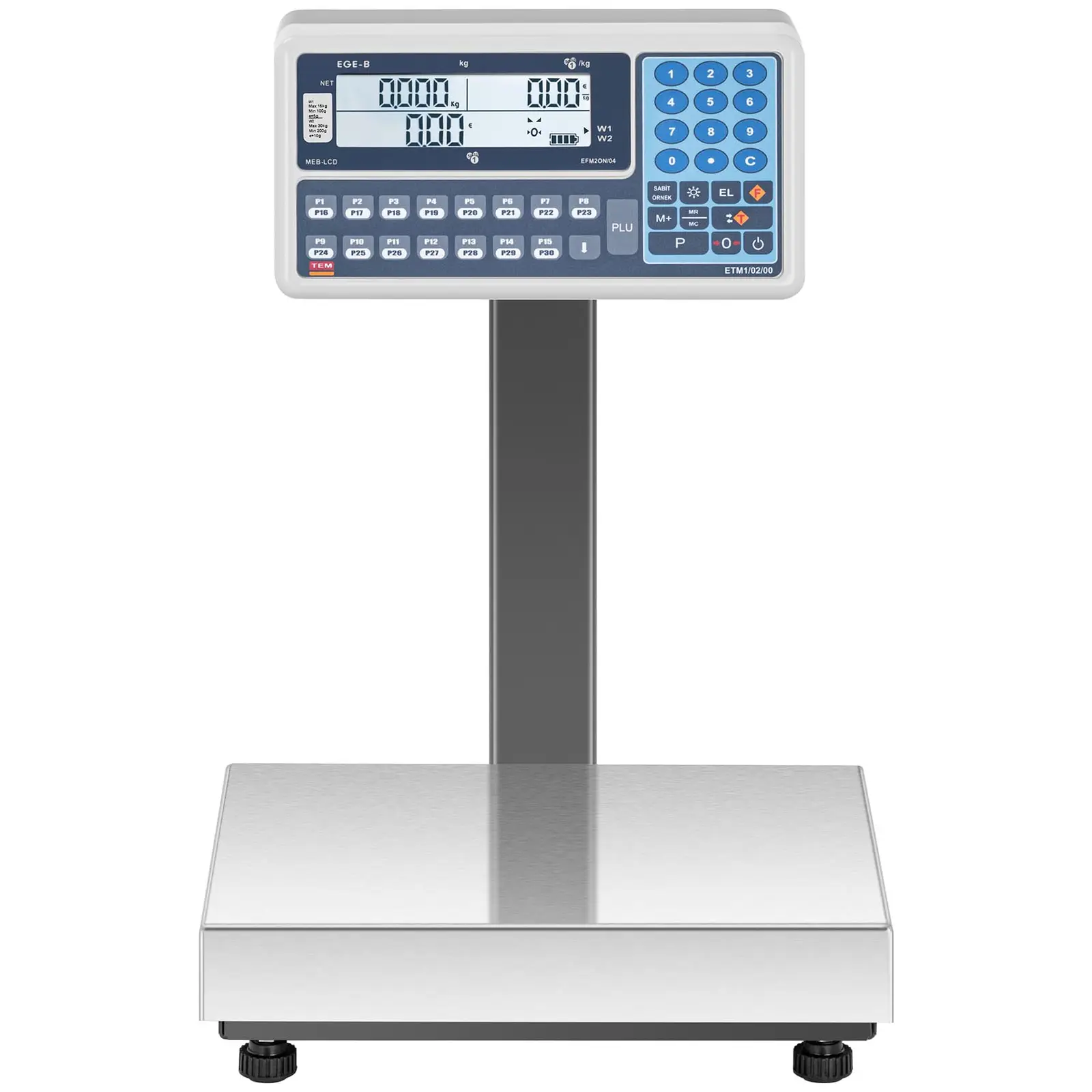 Price Counting Scale - calibrated - 30 kg - LCD display