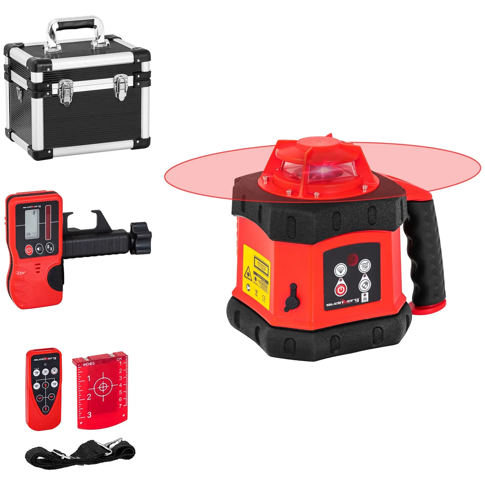Rotary Laser Level - red - Ø 300 m - self-levelling