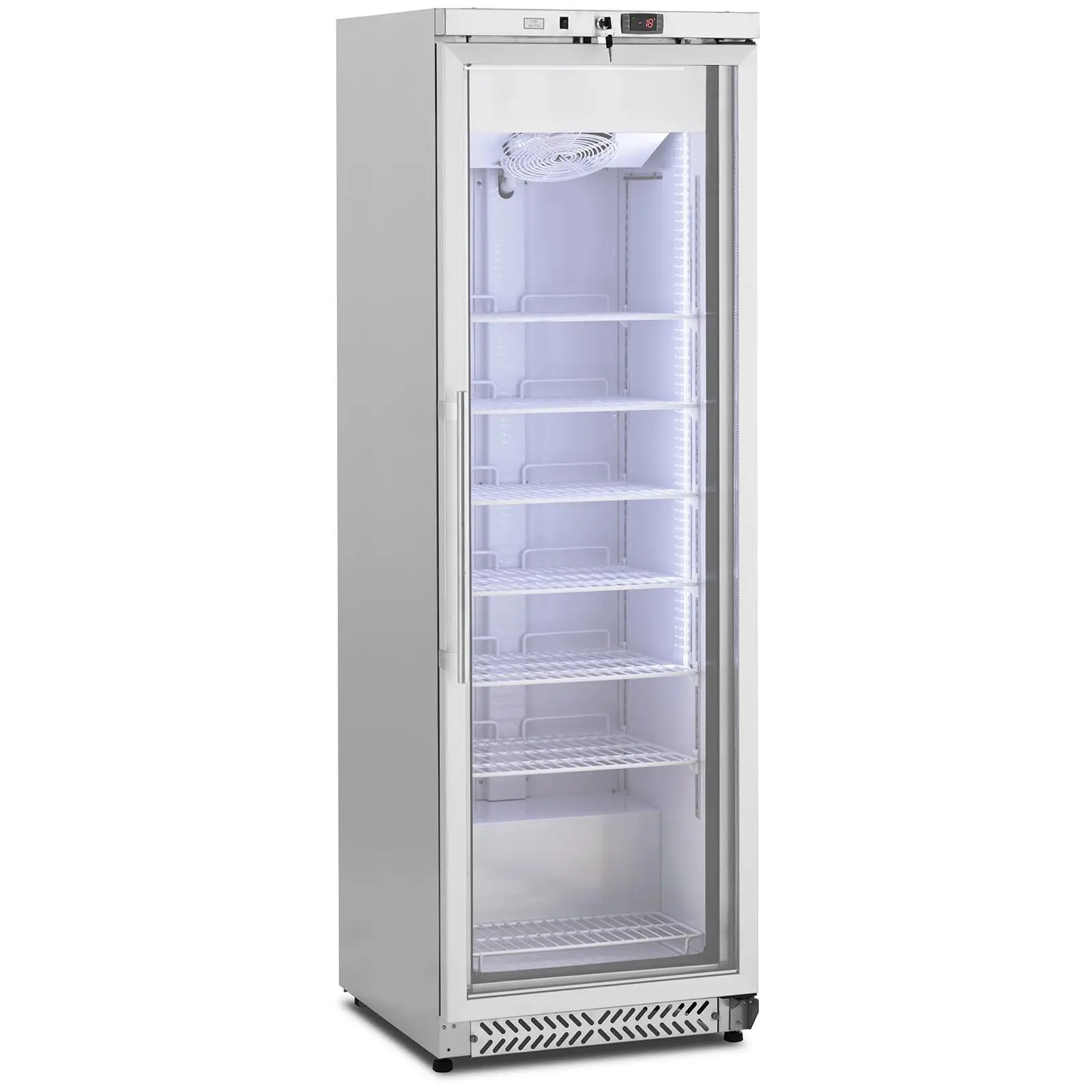 Freezer - 380 L - Royal Catering - glass door - Silver - refrigerant R290