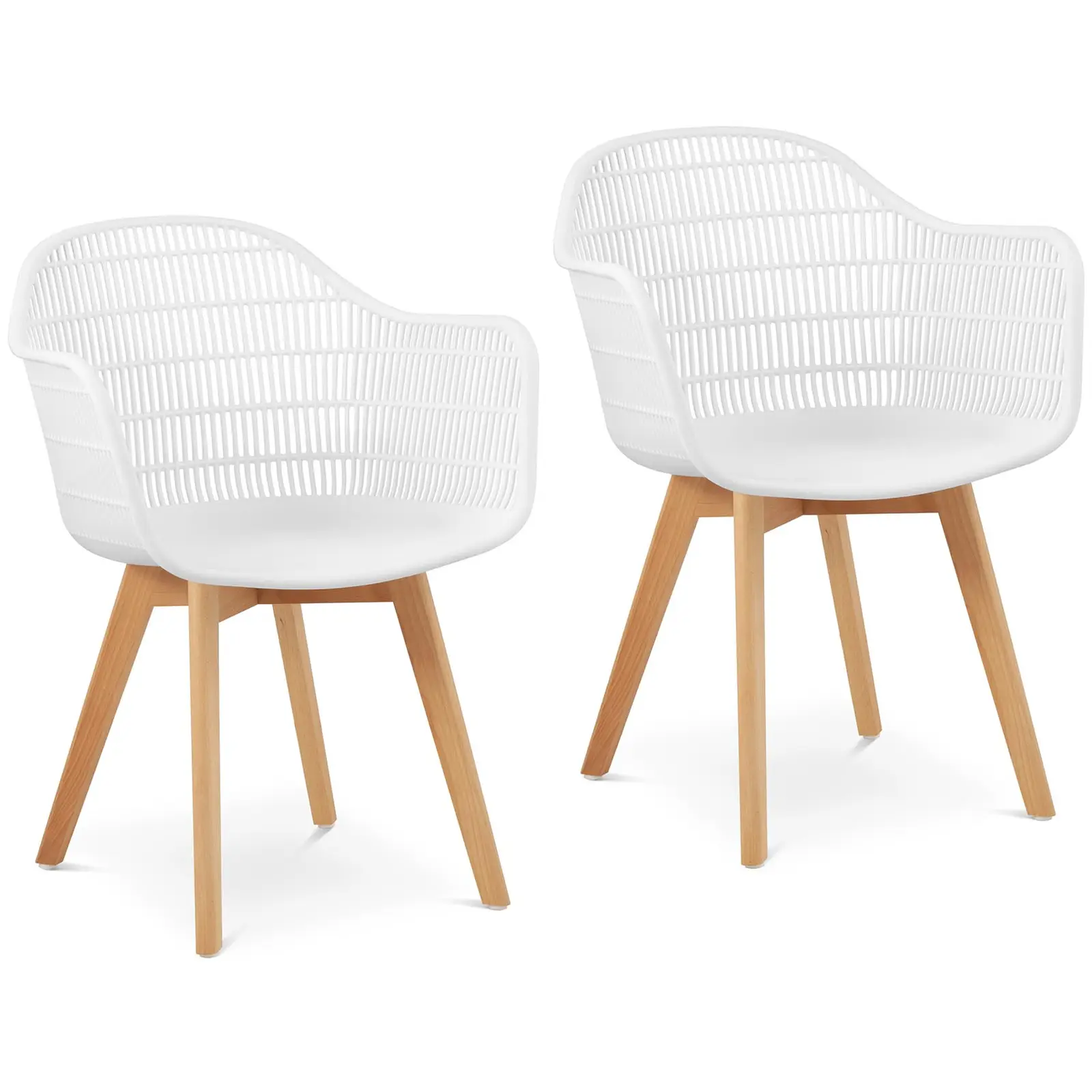 Chair - set of 2 - up to 150 kg - seat area  490x450x450 mm - White