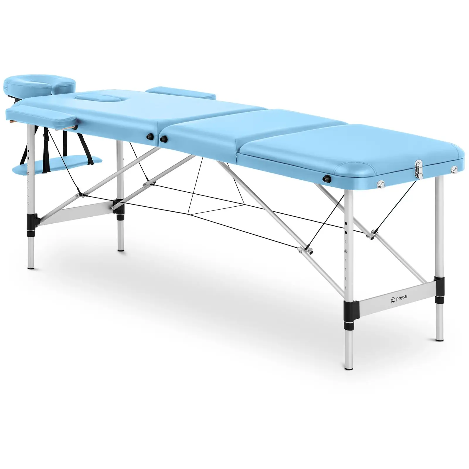 Folding Massage Table - 185 x 60 x 60-81 cm - 180 kg - Turquoise
