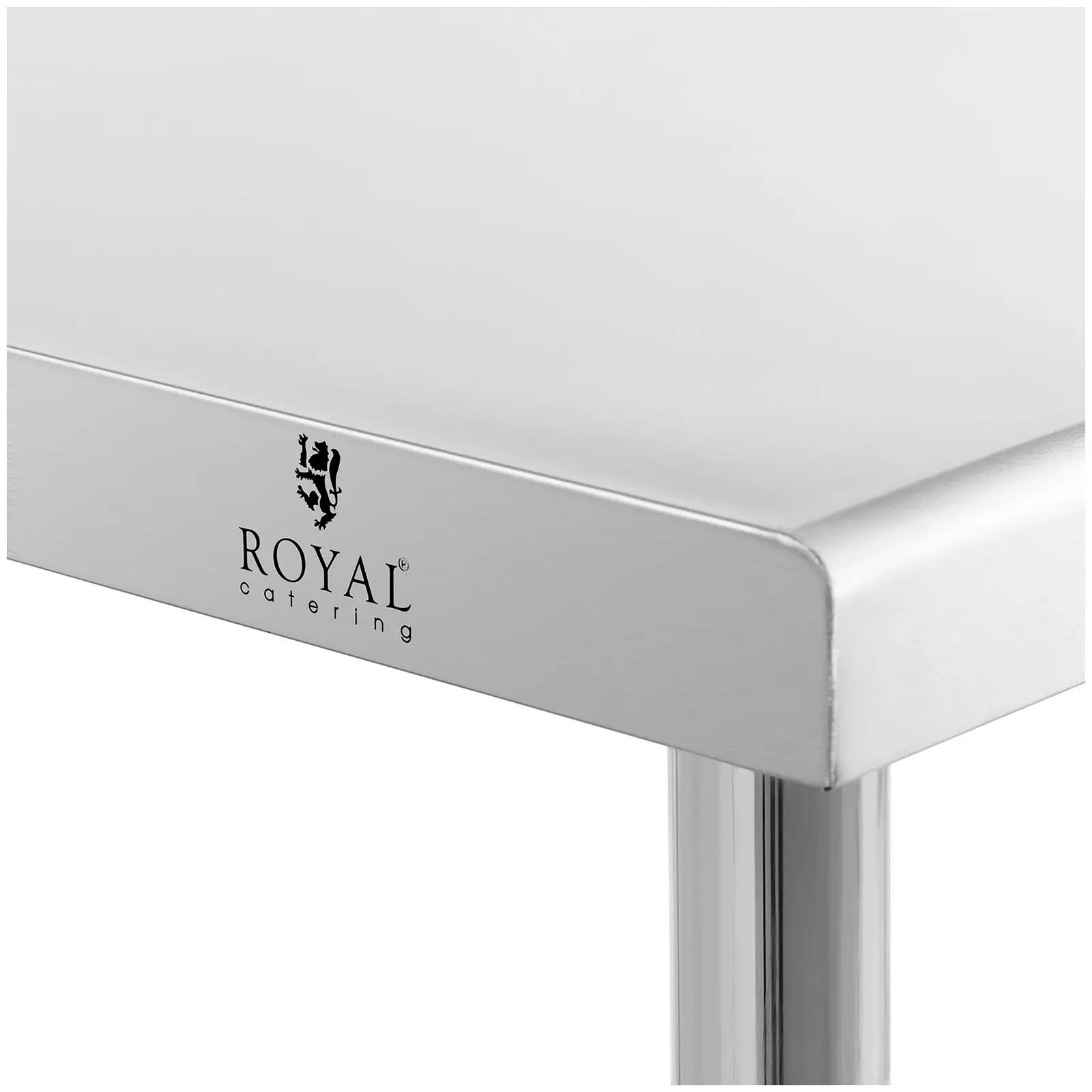 Stainless Steel Work Table - 200 x 90 cm - upstand - 100 kg bearing capacity - Royal Catering