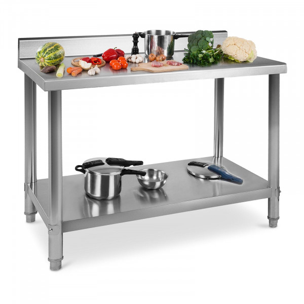 Stainless Steel Table - 100 x 70 cm - Upstand